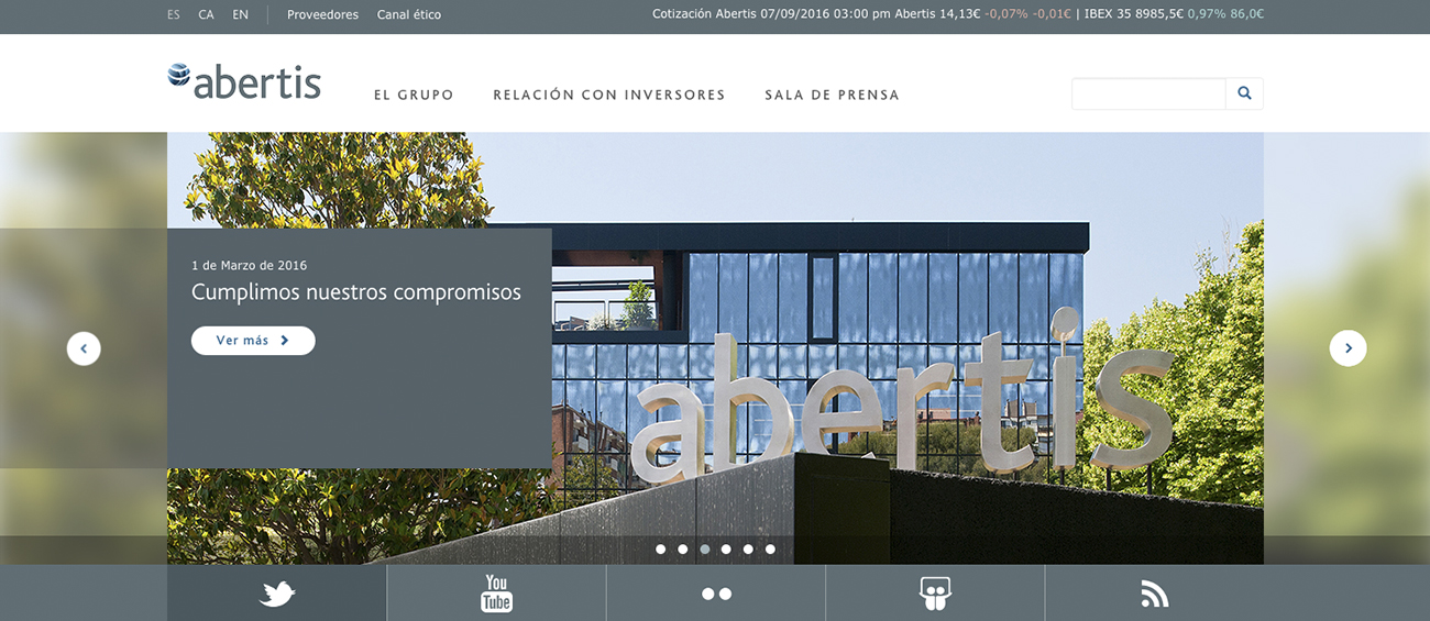Web corporativa Abertis